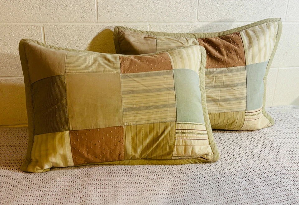WOOLRICH Home Patchwork PILLOW SHAMS Estojo Padrão Listrado Acolchoado Multicolor - Imagem 3 de 4