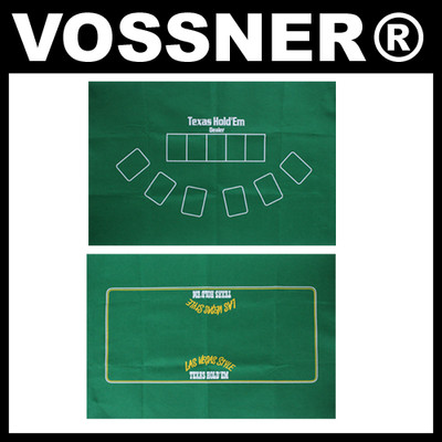 Poker Tischauflage Texas Holdem Pokertuch beidseitig bedruckt 90x60 Pokerzubehör