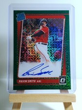 Pavin Smith 2021 Donruss Optic RR Green Mojo Prizm On-Card Auto 65/99 D'backs