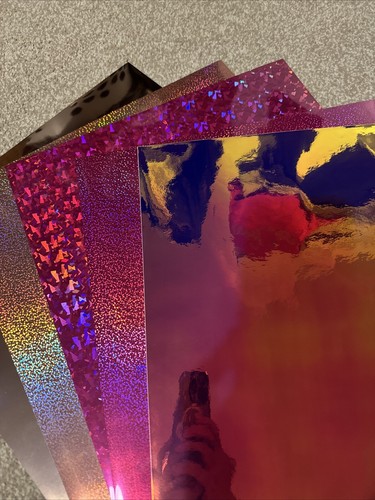 Cricut Holographic Assortment Pinks Vinyl 24” Square x 5 NEW - Picture 3 of 4