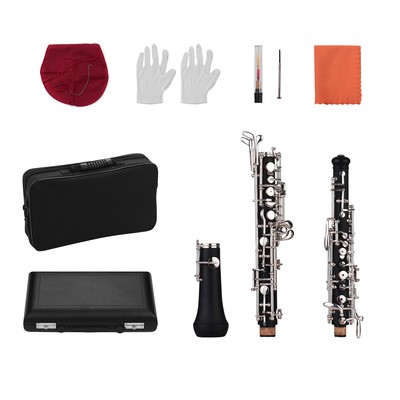 Professional Oboe C Key Semi-Automatic Style Silver-Plated Keys Full Set P7M9