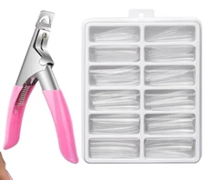REPLACEMENT 235 PC ACRYLIC NAIL TIPS AND CLIPPER FOR PRATICE HAND ( No Hand)