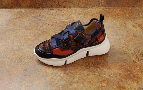 Neu! Chloe 'Sonnie' Low Top Sneaker Rot Navy Blau Damen 5 US 35 Eur. UVP 620 $