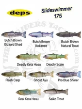 Deps Slide Swimmer 175 Slow Sinking Glide Bait Swimbait - Choose Color
