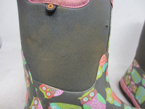 Bogs Classic Owl Kids Youth Pull-On Neoprene Waterproof Rain Boots - Size 2 - Picture 11 of 18