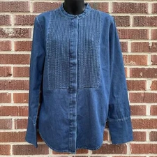 Banana Republic Factory Women’s M Tuxedo Denim Blouse NEW