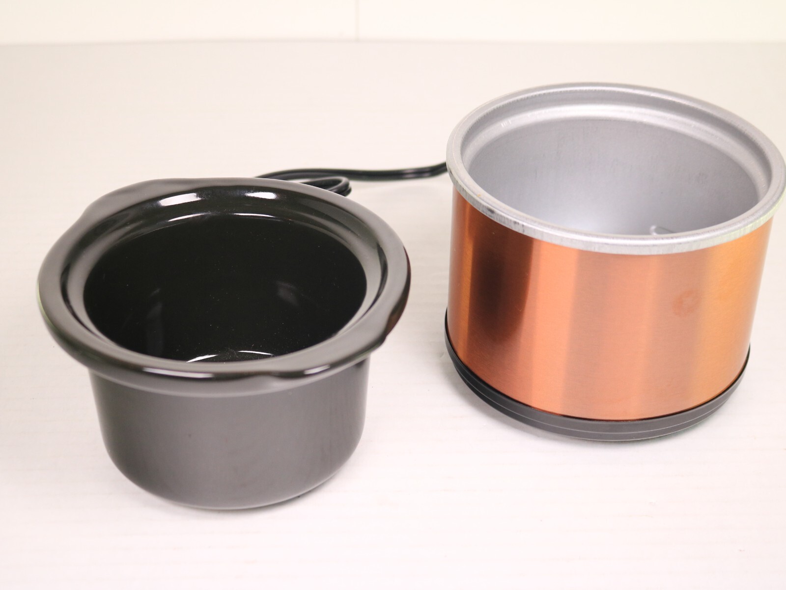 TRU Mini Crock Pot .65 Quart Stainless Steel Stoneware Liner