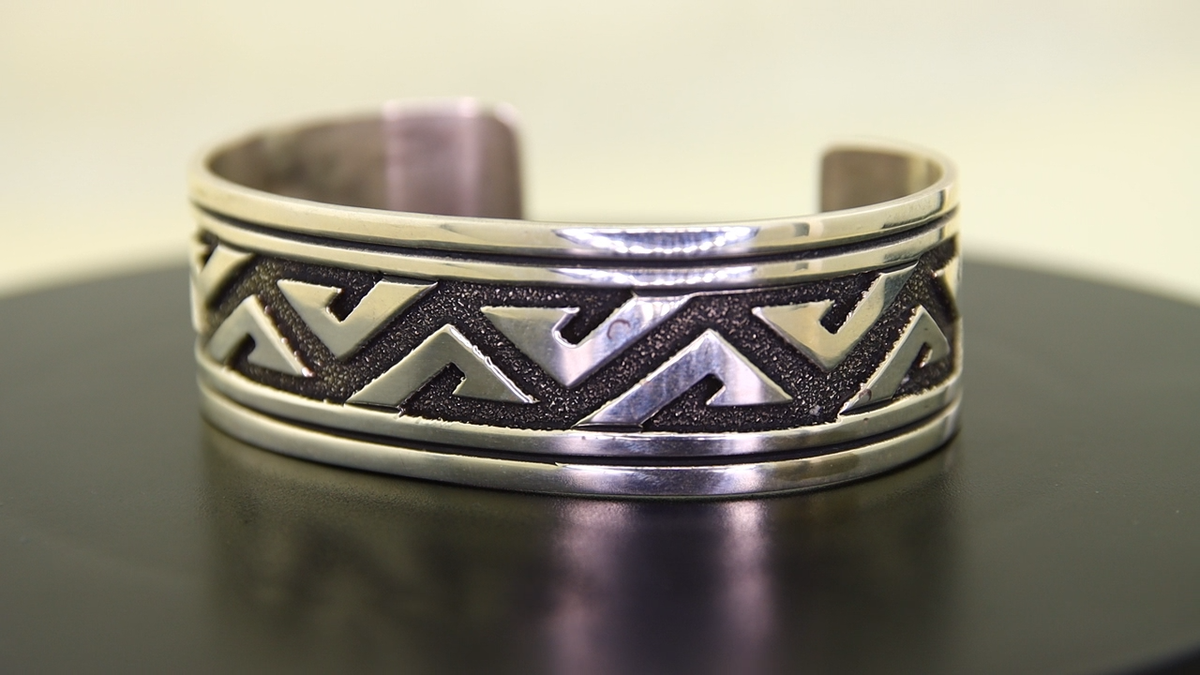 Navajo Bracelet 925 Silver Handmade Cuff Artist Signed Tommy