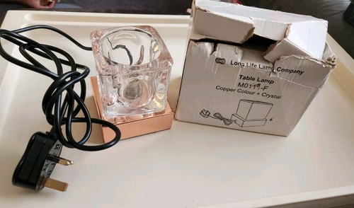 Brushed Chrome Colour+ Crystal Cube Touch Dimmer Table Lamp Light,Unused - Picture 6 of 21