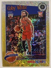 2019-20 Panini NBA Hoops Premium Stock Tribute Coby White (RC) Gold Shimmer 4/8