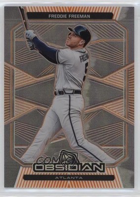 2020 Panini Chronicles Obsidian Electric Etch Orange 27/50 Freddie Freeman o7m