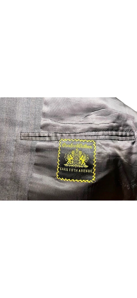 Blazer Oxford Hombre’s Negro Espiga Rayas 100% Lana Super 150’s Talla 48L Foto 3 de 4