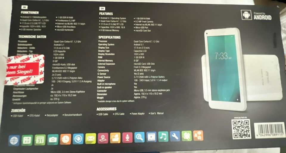 Jay- tech Tablet PC XE7DW Weiss  - Bild 3 von 3