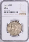 1961 D Franklin Half NGC MS66+ Near FBL