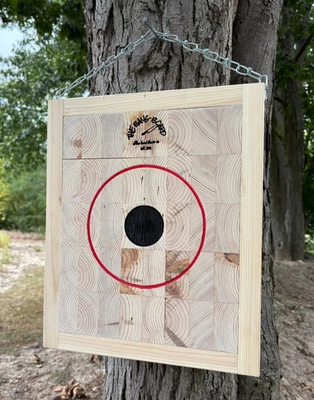 THE BANG BOARD Knife Throwing End Grain Wooden Target "STICK EVERY THROW!!!" ON SALE NOW
