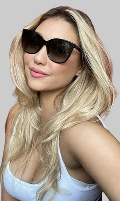 New GUCCI GG 3751/S Y6CVK 56mm Cat Eye Black Oversized Women's Sunglasses Italy 