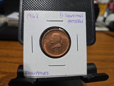 RARE! 1967 Philippines Pattern Coin 5 Sentimos. 1 Seen.
