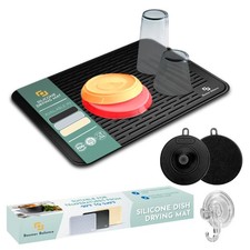 Dish Drying Mats for Kitchen Counter, Black Dish Drying Mat XL 24x30 , Large ...
