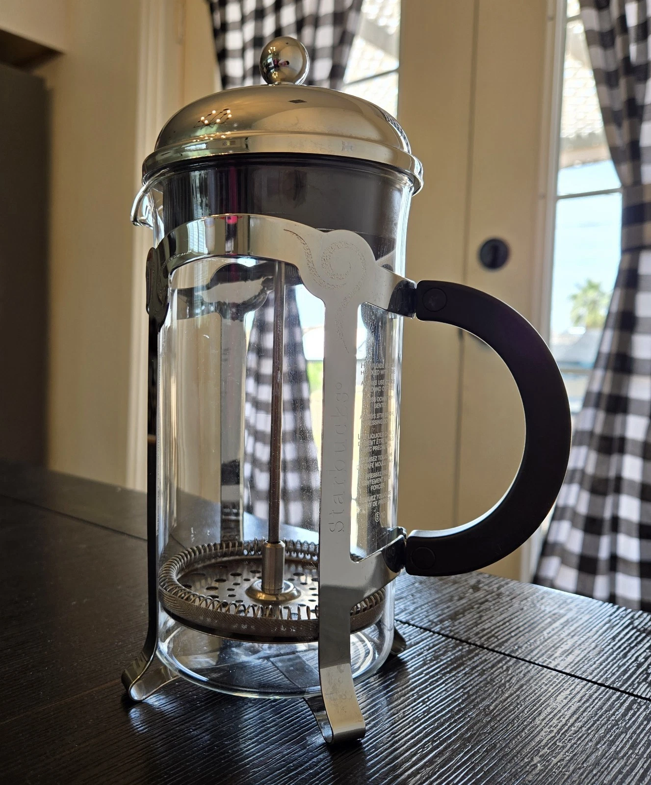Starbucks Barista French Press 8 Cup Glass And Stainless Steel Coffee Maker VGC