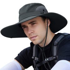 XXL Oversize Wide Brim Sun Hats for Men UPF 50 Waterproof Fishing-Hat ...