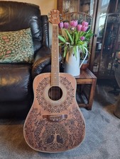 Crafter D-5 03011508 Acoustic Guitar. Pyrography Design