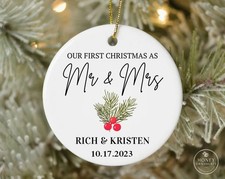 First Christmas Married Ornament 2023, Our First Christmas Ornament Married, ...