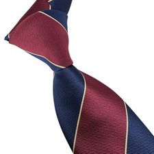 New Classic Stripe Dark Red Dark Blue Woven Skinny Silk Men's Tie Necktie 8cm