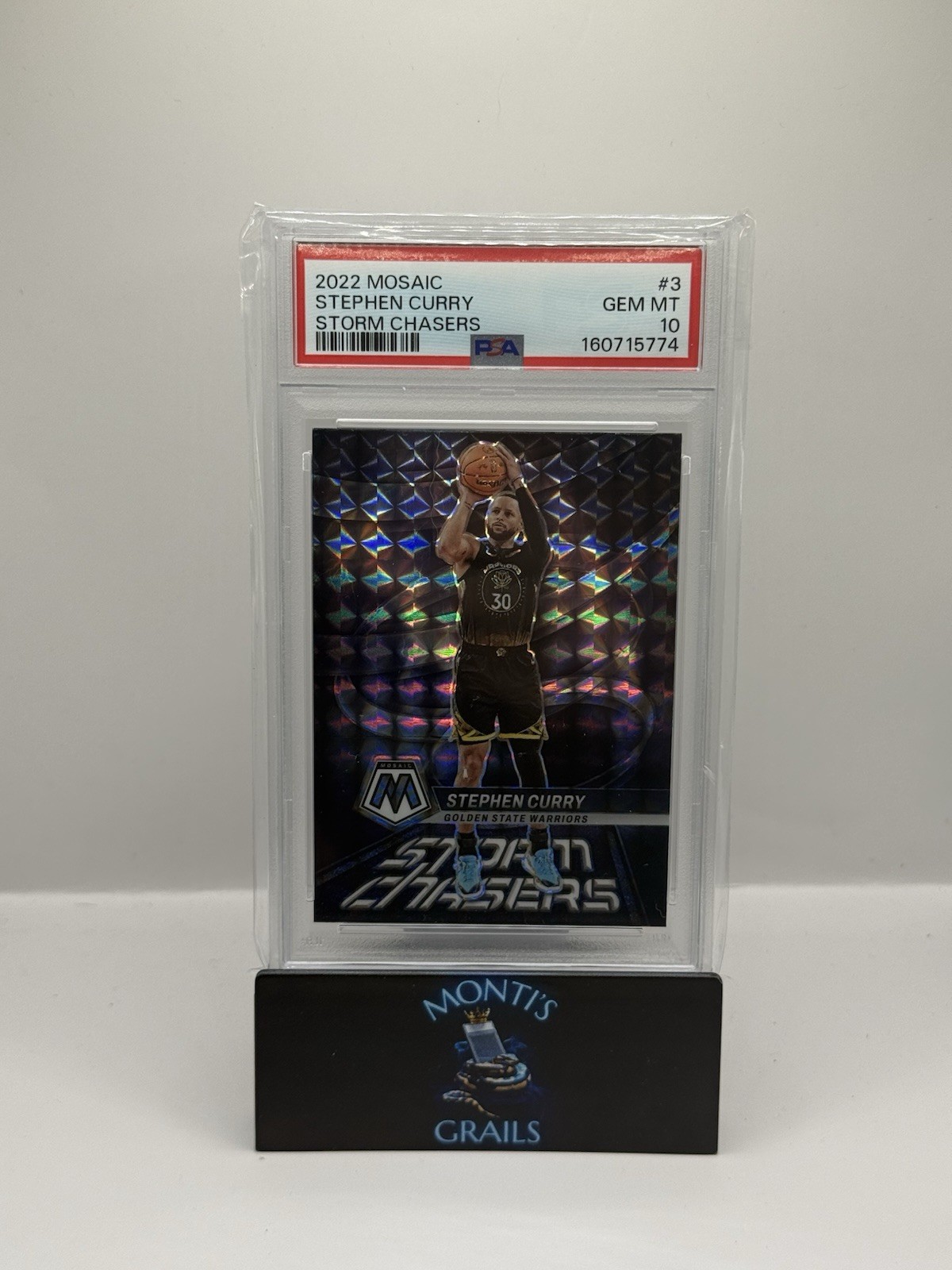 2022-23 Panini Mosaic - Storm Chasers Stephen Curry #3 PSA 10