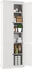 72" Kitchen Pantry Cabinet Tall Wood Storage Cabinet with Doors and Adjustable