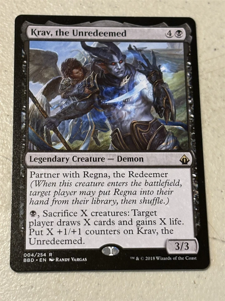 mtg Krav the Unredeemed, rare demon, Battlebond, unplayed - Image 1 of 1
