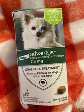 Advantus Dog Chewable Flea Tablets for Dogs, 7.5mg,  4 - 22 lbs, 7 Ct, FEB 2027