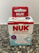 NUK Perfect Match Medium Flow Baby Bottle Replacement Nipples Anti Colic 2 Pack
