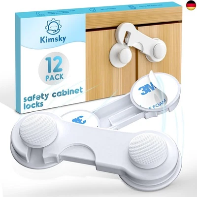 MARKE KIMSKY 12x Kindersicherung Schrank, Kimsky Schranksicherung Baby Weiß