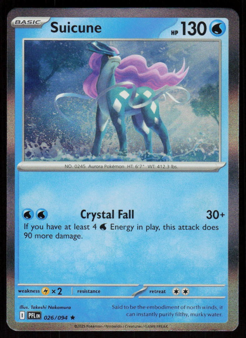 Suicune 026/094 Rare Phantasmal Flames Pokemon Holo Near Mint