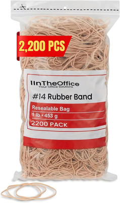 Rubber Bands #14, Size14 Rubber Bands, Beige, 1 lb Box, (2,200/Pack)