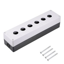 Push Button Switch Control Station Box 22mm 6 Holes White and Black