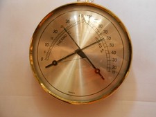 Thermometer und Hygrometer - analog - goldfarben - rund - Durchmesser 10 cm