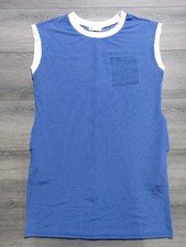 Liam & Co. Dress Adult Womens Medium Blue Ribbed Knee Length Soft Pockets