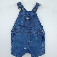 OshKosh BGosh Overalls Shortalls Blue Jean Size 12 Months Anchor Nautical