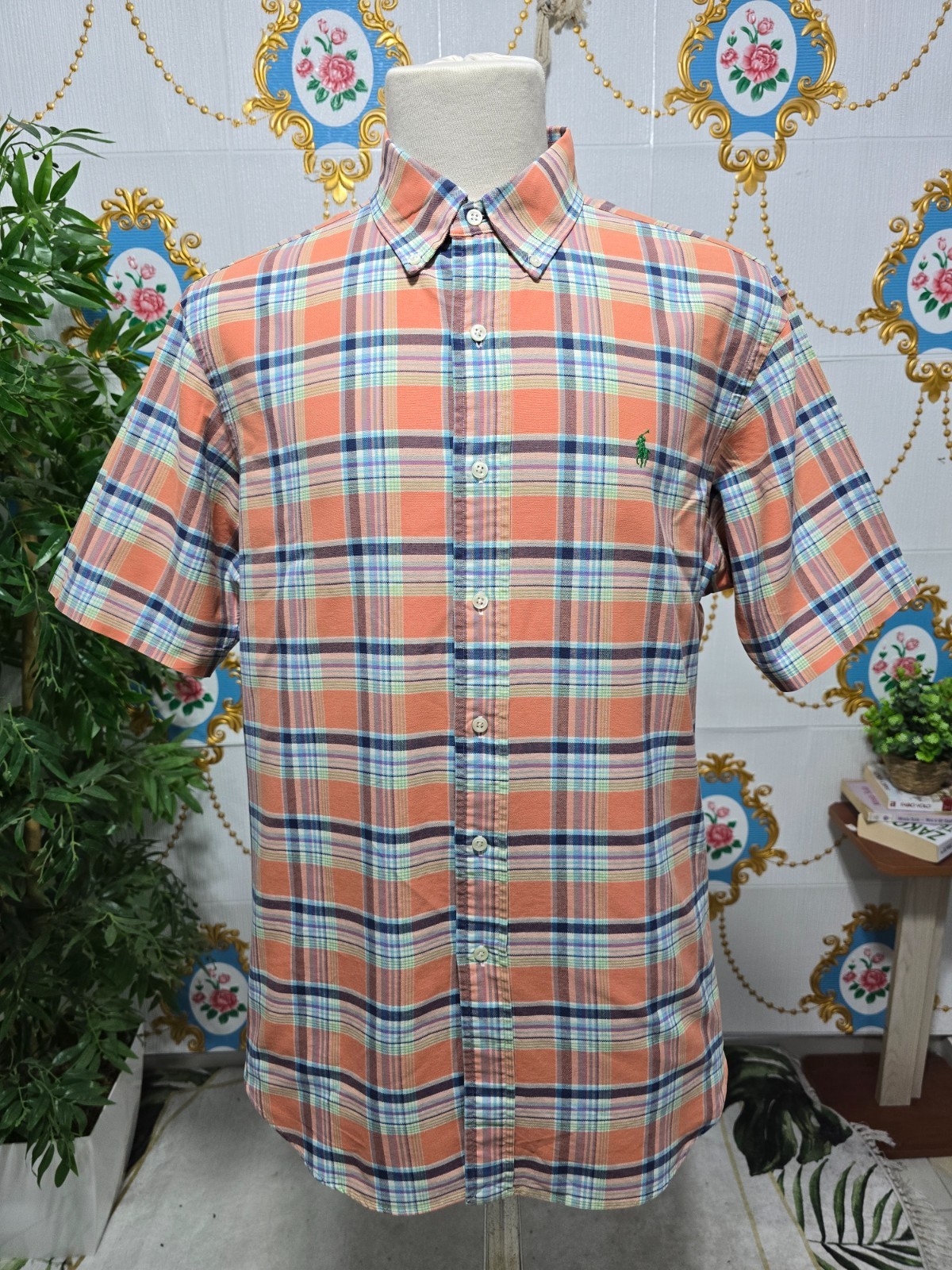 POLO RALPH LAUREN vintage SHIRT MEN SIZE LARGE, pure cotton EXCELLENT CONDITION