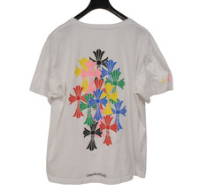 Chrome Hearts Multi Color Cemetery Cross T Shirt Size Large White Short Sleeve