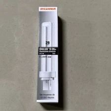 Sylvania 21114 DULUX Fluorescent Light Bulb 26 Watt White  6 Pack