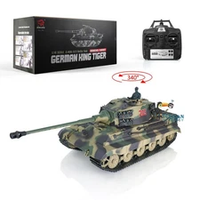 FLASH DEAL 1/16 Henglong 3888A King Tiger 7.0 RTR IR RC Tank BB Airsoft Smoke