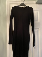 Black Pretty Little Thing Bodycon Dress Uk Size  4 Preowned