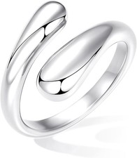 Non Tarnish Gold Chunky Rings for Women, 14K Gold Plated Statement Dome Rings St