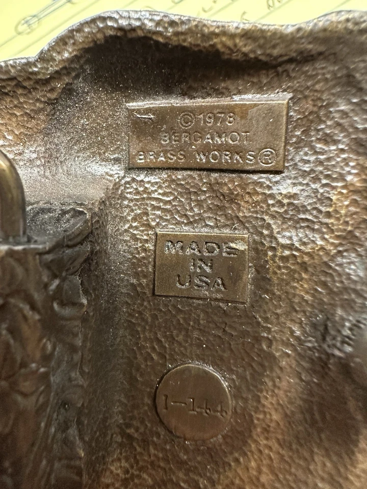 Hebilla de cinturón cabeza búfalo bisonte vintage 1978 Bergamot Brass Works Foto 4 de 4