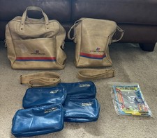 United Airlines Bag Set Vintage Tote Cabin Luggage Tan With Child Art Set