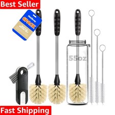 Elegant Yellow Bottle Brush Set with 14" Long Handle  Straw Cleaning Tools