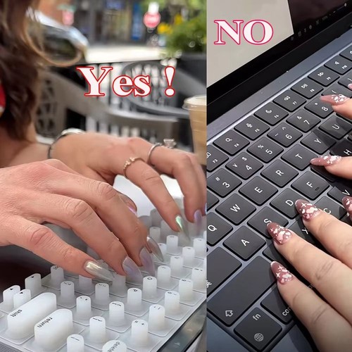 Press Keyboard Protector Cover Silicone Keyboard Membrane for Long Nails - Afbeelding 12 van 15