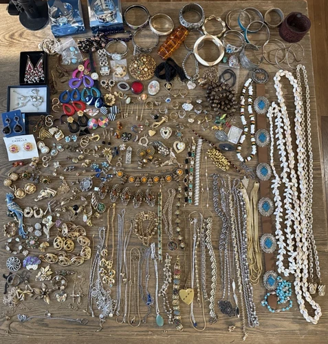 Vintage Costume Fashion Estate Jewelry Lot Sterling Silver Gold Tone 8+ LBS